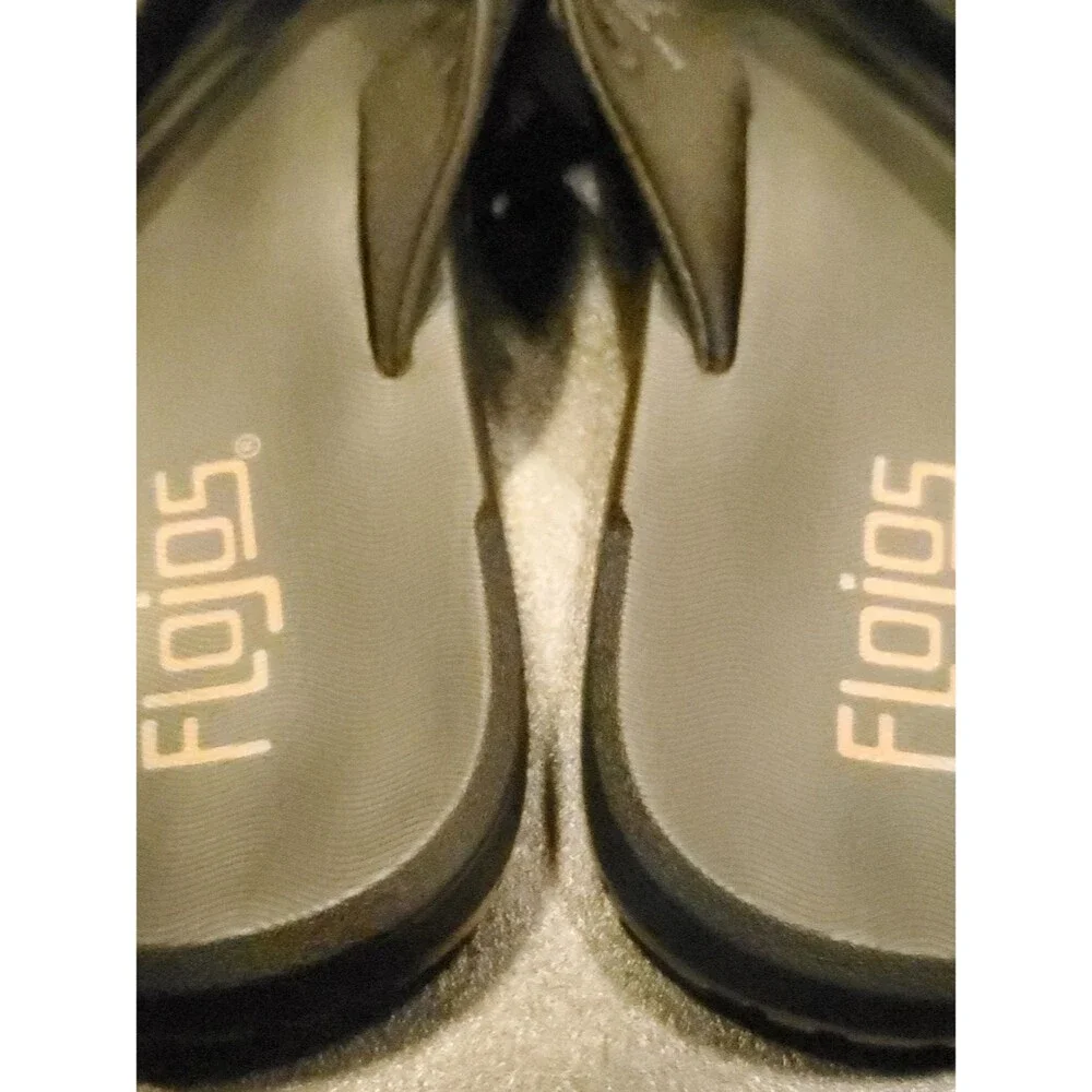 Flojos Black Men's Thong Sandals with Logo